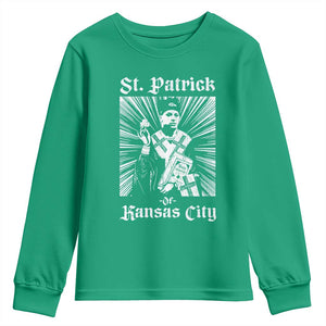 St Patrick Of Kansas City Youth Sweatshirt Funny St Patricks Day Missouri State Football Fan TS11 Irish Green Print Your Wear