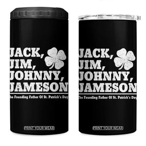 Funny St Patricks Day Irish Fathers Jack Jim Johnny Jameson Vintage Clover 4 in 1 Can Cooler Tumbler TS11 One Size: 16 oz Black Print Your Wear