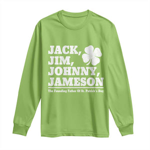 Funny St Patricks Day Irish Fathers Jack Jim Johnny Jameson Vintage Clover Long Sleeve Shirt TS11 Lime Print Your Wear