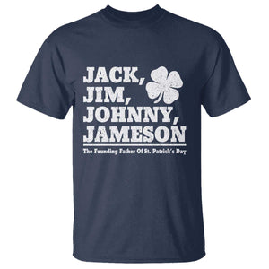 Funny St Patricks Day Irish Fathers Jack Jim Johnny Jameson Vintage Clover T Shirt TS11 Navy Print Your Wear