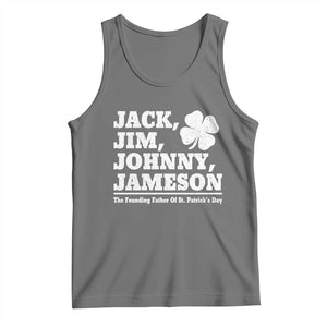 Funny St Patricks Day Irish Fathers Jack Jim Johnny Jameson Vintage Clover Tank Top TS11 Black Heather Print Your Wear