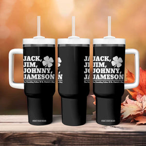 Funny St Patricks Day Irish Fathers Jack Jim Johnny Jameson Vintage Clover Tumbler With Handle TS11 Print Your Wear
