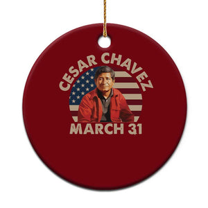 Cesar Chavez Day Ceramic Ornament March Holiday Hispanic Heritage American Flag TS11 1pc Red Print Your Wear