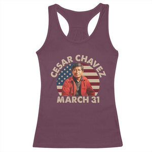 Cesar Chavez Day Racerback Tank Top March Holiday Hispanic Heritage American Flag TS11 Maroon Print Your Wear