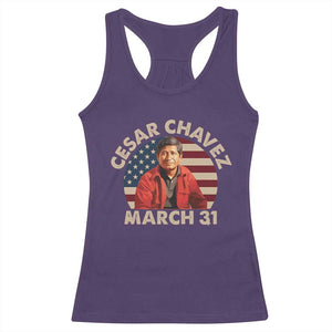 Cesar Chavez Day Racerback Tank Top March Holiday Hispanic Heritage American Flag TS11 Purple Print Your Wear