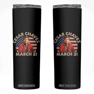 Cesar Chavez Day Skinny Tumbler March Holiday Hispanic Heritage American Flag TS11 Black Print Your Wear