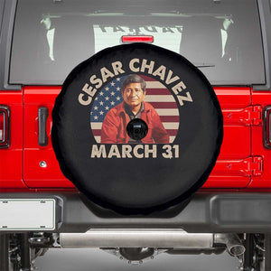 Cesar Chavez Day Spare Tire Cover March Holiday Hispanic Heritage American Flag TS11 Black Print Your Wear
