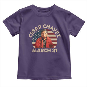 Cesar Chavez Day Toddler T Shirt March Holiday Hispanic Heritage American Flag TS11 Purple Print Your Wear