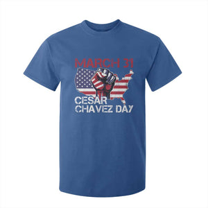 Cesar Chavez Day T Shirt For Kid March 31 Hand Fist American Flag TS11 Royal Blue Print Your Wear