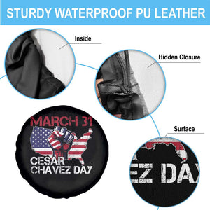 Cesar Chavez Day Spare Tire Cover March 31 Hand Fist American Flag TS11 Print Your Wear