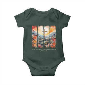 My Sin Was Great His Love Was Greater Baby Onesie Christian Easter Religious Bible Verse TS11 Print Your Wear