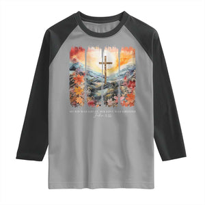 My Sin Was Great His Love Was Greater Raglan Shirt Christian Easter Religious Bible Verse TS11 Sport Gray Black Print Your Wear