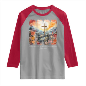 My Sin Was Great His Love Was Greater Raglan Shirt Christian Easter Religious Bible Verse TS11 Sport Gray Red Print Your Wear