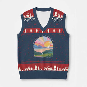 His Mercies Are New Every Morning V-Neck Knit Sweater Vest Religious Christian Bible Verse TS11 Navy Red Print Your Wear
