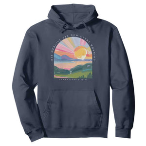 His Mercies Are New Every Morning Hoodie Religious Christian Bible Verse TS11 Navy Print Your Wear