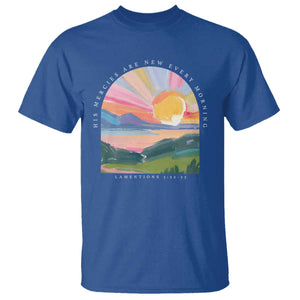 His Mercies Are New Every Morning T Shirt Religious Christian Bible Verse TS11 Royal Blue Print Your Wear