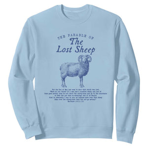 The Parable Of The Lost Sheep Sweatshirt Christian Bible Verse Matthew 18 TS11 Light Blue Print Your Wear