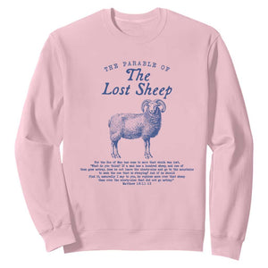 The Parable Of The Lost Sheep Sweatshirt Christian Bible Verse Matthew 18 TS11 Light Pink Print Your Wear