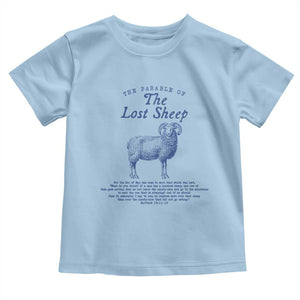 The Parable Of The Lost Sheep Toddler T Shirt Christian Bible Verse Matthew 18 TS11 Light Blue Print Your Wear