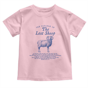 The Parable Of The Lost Sheep Toddler T Shirt Christian Bible Verse Matthew 18 TS11 Light Pink Print Your Wear