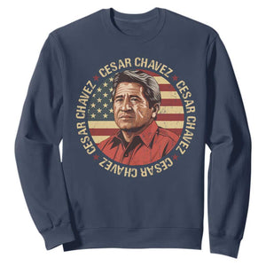 Cesar Chavez Sweatshirt March Holiday Hispanic Heritage American Map TS11 Navy Print Your Wear