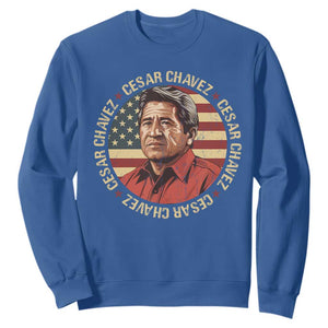 Cesar Chavez Sweatshirt March Holiday Hispanic Heritage American Map TS11 Royal Blue Print Your Wear