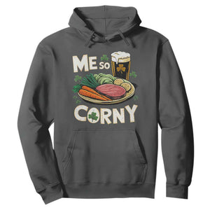 Funny St Patricks Day Me So Corny Hoodie Stout Irish Corned Beef TS11 Dark Heather Print Your Wear