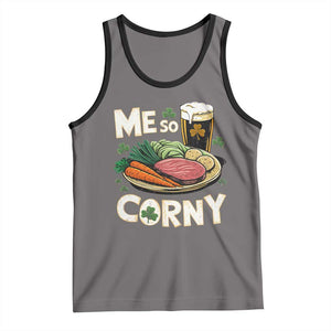 Funny St Patricks Day Me So Corny Tank Top Stout Irish Corned Beef TS11 Deep Heather Black Print Your Wear
