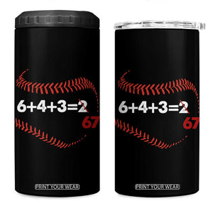 Funny 6432 67 Baseball 4 in 1 Can Cooler Tumbler Double Play Outs Baseball Player TS11 One Size: 16 oz Black Print Your Wear