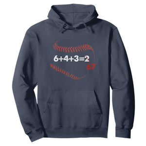 Funny 6432 67 Baseball Hoodie Double Play Outs Baseball Player TS11 Navy Print Your Wear
