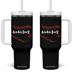 Funny 6432 67 Baseball Tumbler With Handle Double Play Outs Baseball Player TS11 One Size: 40 oz Black Print Your Wear
