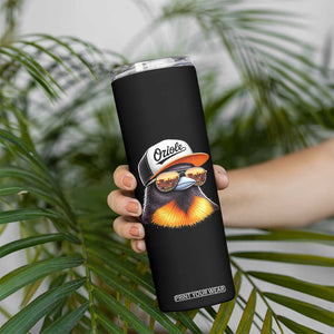Funny Oriole Bird Wearing Baseball Cap Graphic Vintage Sport Skinny Tumbler TS11 Print Your Wear