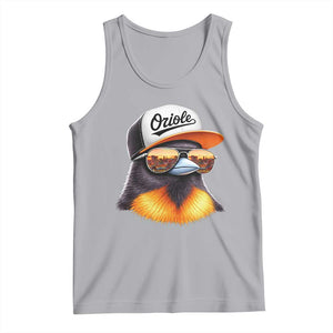 Funny Oriole Bird Wearing Baseball Cap Graphic Vintage Sport Tank Top TS11 Athletic Heather Print Your Wear