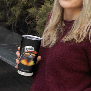 Funny Oriole Bird Wearing Baseball Cap Graphic Vintage Sport Tumbler Cup TS11 Print Your Wear