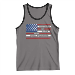 Everything Is Fine Trust Your Government Tank Top Funny Political American Flag TS11 Deep Heather Black Print Your Wear