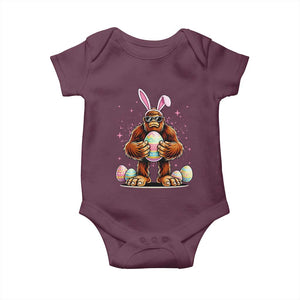 Funny Bigfoot Easter Day Bunny Sasquatch Egg Baby Onesie TS11 Maroon Print Your Wear