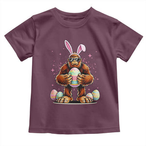 Funny Bigfoot Easter Day Bunny Sasquatch Egg Toddler T Shirt TS11 Maroon Print Your Wear
