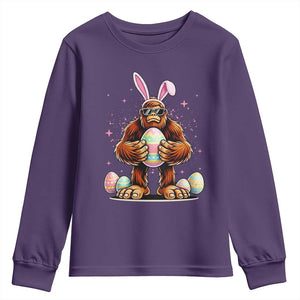 Funny Bigfoot Easter Day Bunny Sasquatch Egg Youth Sweatshirt TS11 Purple Print Your Wear