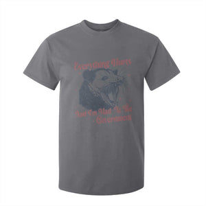 Everything Hurts And I Am Mad At The Government T Shirt For Kid Funny Burnout Possum TS11 Charcoal Print Your Wear