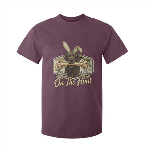 Funny Egg Hunter T Shirt For Kid On The Hunt Camo Easter Labrador Dog TS11 Maroon Print Your Wear
