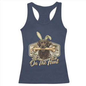 Funny Egg Hunter Racerback Tank Top On The Hunt Camo Easter Labrador Dog TS11 Navy Print Your Wear