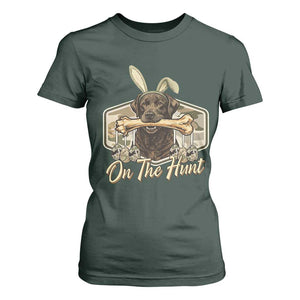 Funny Egg Hunter T Shirt For Women On The Hunt Camo Easter Labrador Dog TS11 Dark Forest Green Print Your Wear