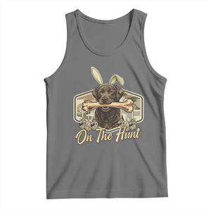 Funny Egg Hunter Tank Top On The Hunt Camo Easter Labrador Dog TS11 Black Heather Print Your Wear