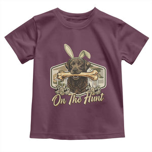 Funny Egg Hunter Toddler T Shirt On The Hunt Camo Easter Labrador Dog TS11 Maroon Print Your Wear