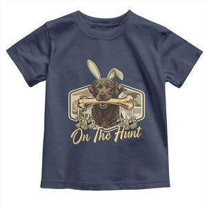 Funny Egg Hunter Toddler T Shirt On The Hunt Camo Easter Labrador Dog TS11 Navy Print Your Wear