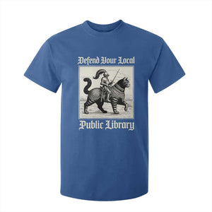 Defend Your Local Public Library T Shirt For Kid Knight Cat for Fantasy Book Lovers TS11 Royal Blue Print Your Wear