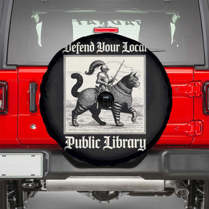 Defend Your Local Public Library Spare Tire Cover Knight Cat for Fantasy Book Lovers TS11 Black Print Your Wear