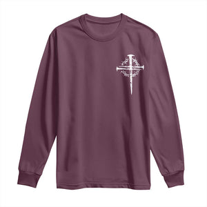 Christian Religious Jesus Shirt with Cross Logo Graphic Long Sleeve Shirt TS11 Maroon Print Your Wear