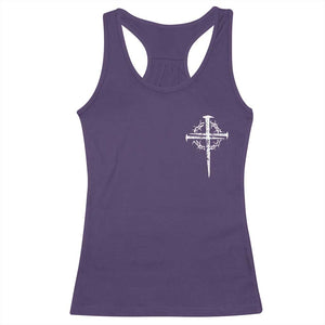 Christian Religious Jesus Shirt with Cross Logo Graphic Racerback Tank Top TS11 Purple Print Your Wear