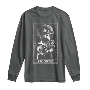 Plague Doctor Tarot Card Long Sleeve Shirt Horror Death Occult Satanic TS11 Dark Heather Print Your Wear